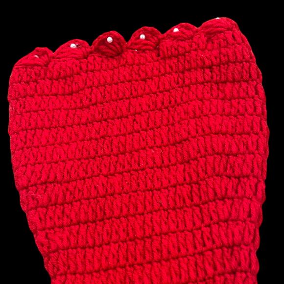 Hand Knit Pearl Mermaid Tail Infant Swaddle Blanket Wrap Photo Infant Layette - Picture 3 of 5